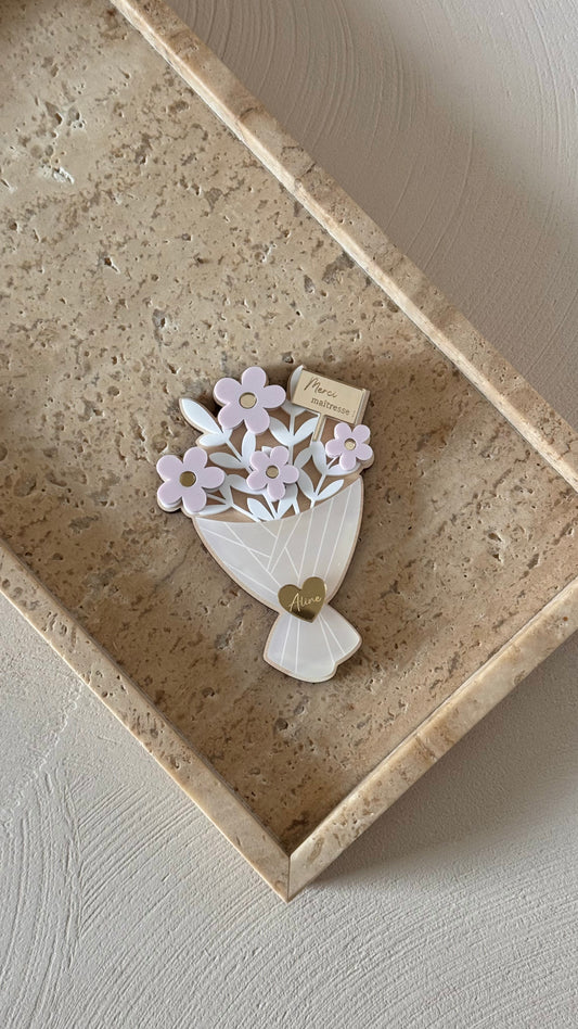 Magnet aimanté bouquet de fleurs personnalisé