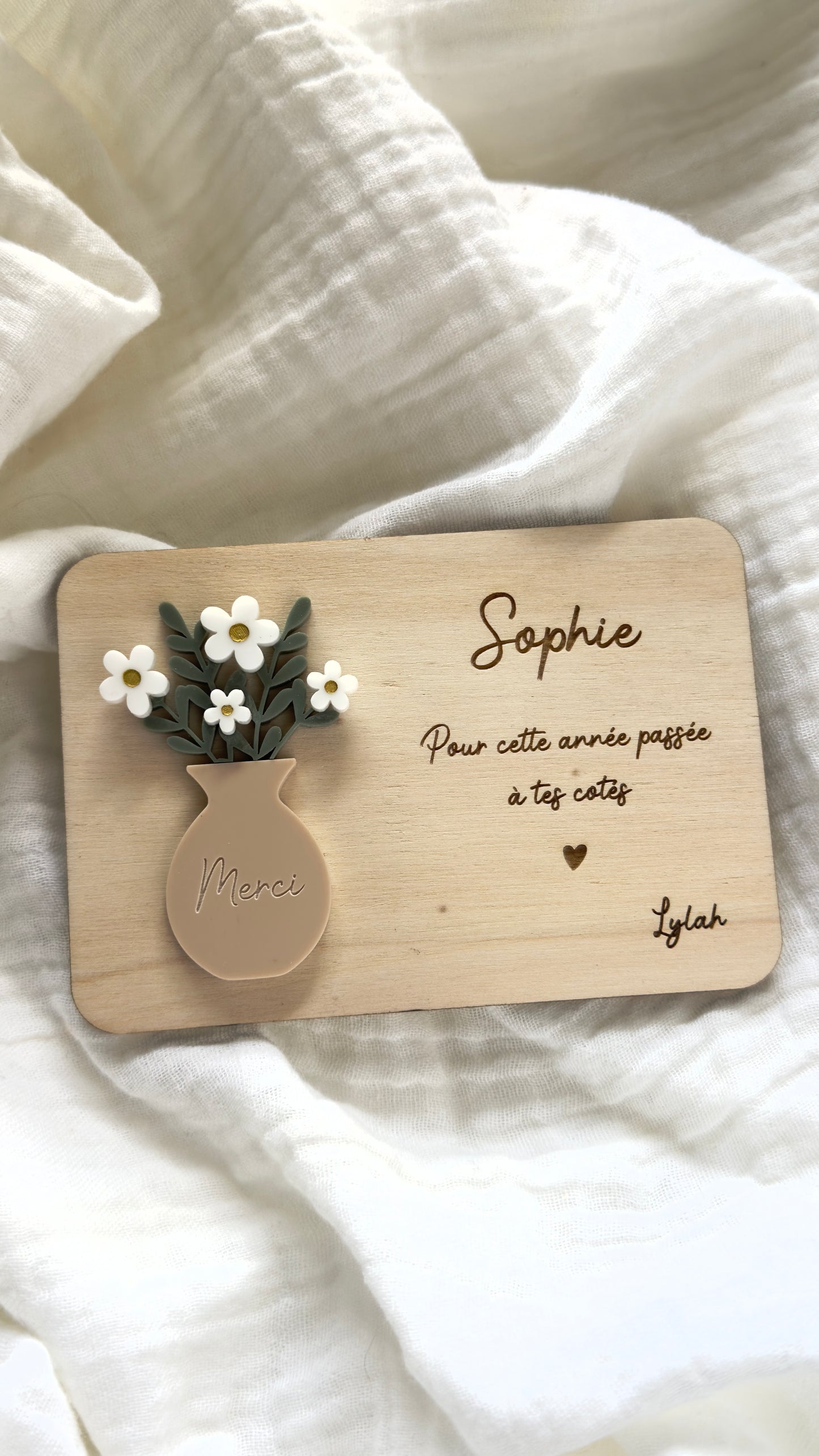 Personalized bouquet thank you card