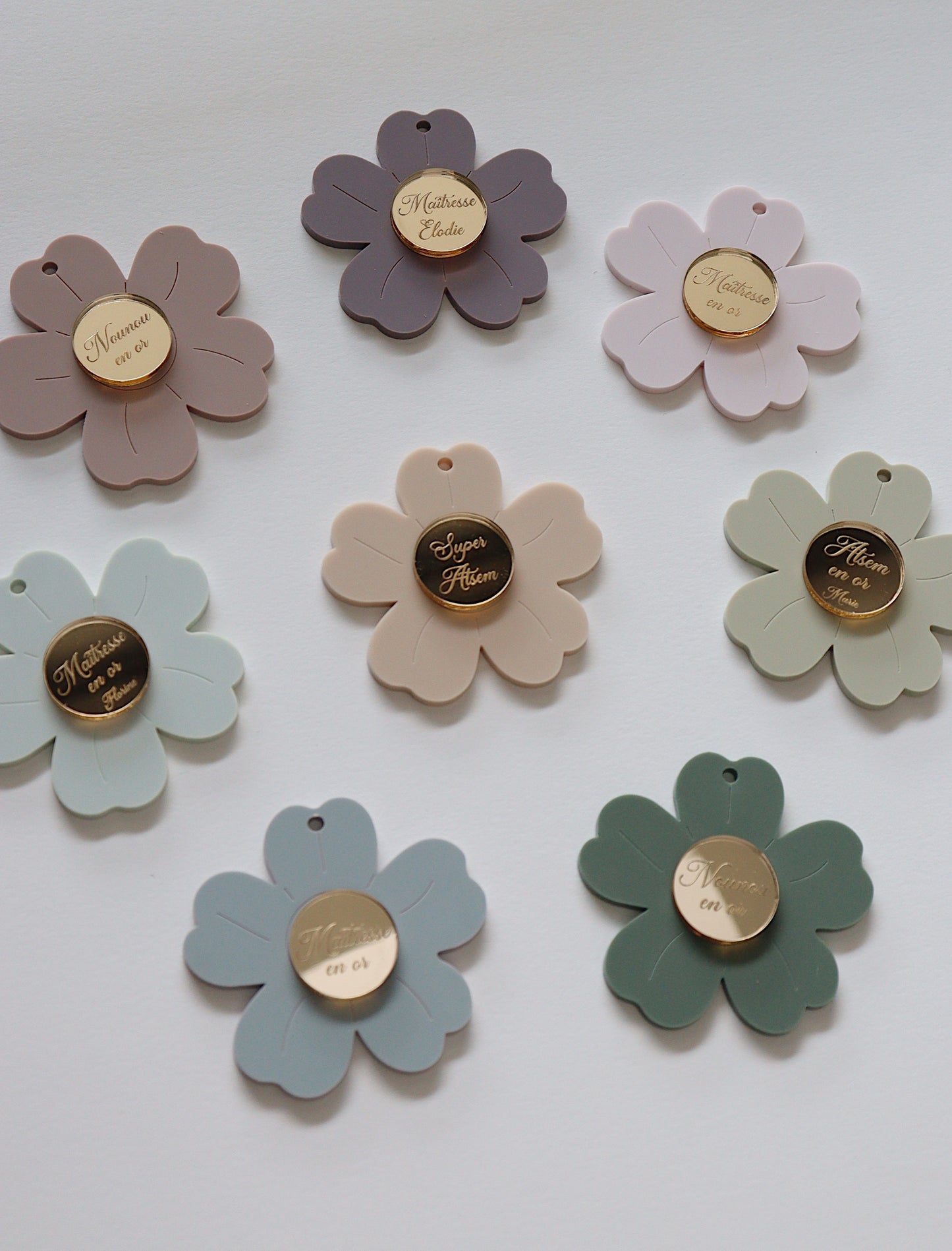 Personalized flower key ring