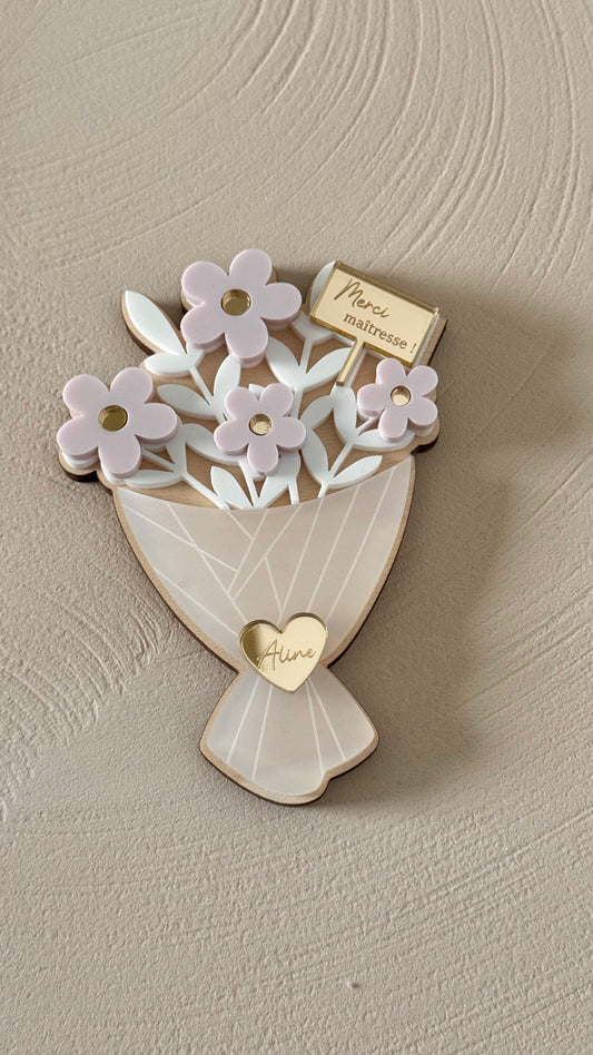 Magnet aimanté bouquet de fleurs personnalisé