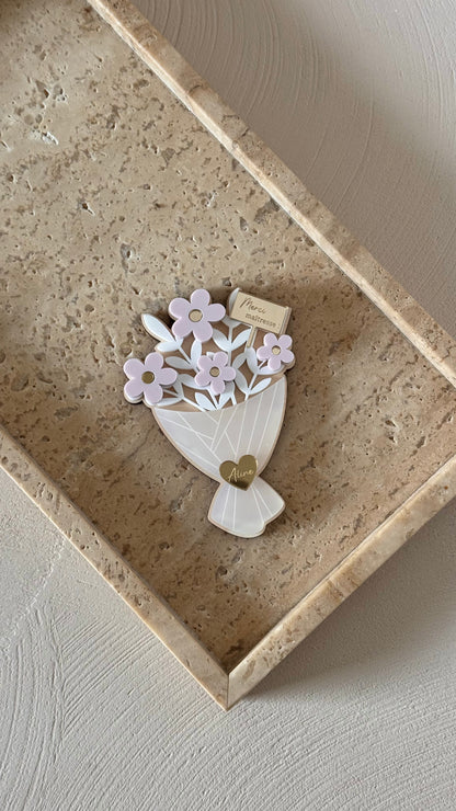 Magnet aimanté bouquet de fleurs personnalisé