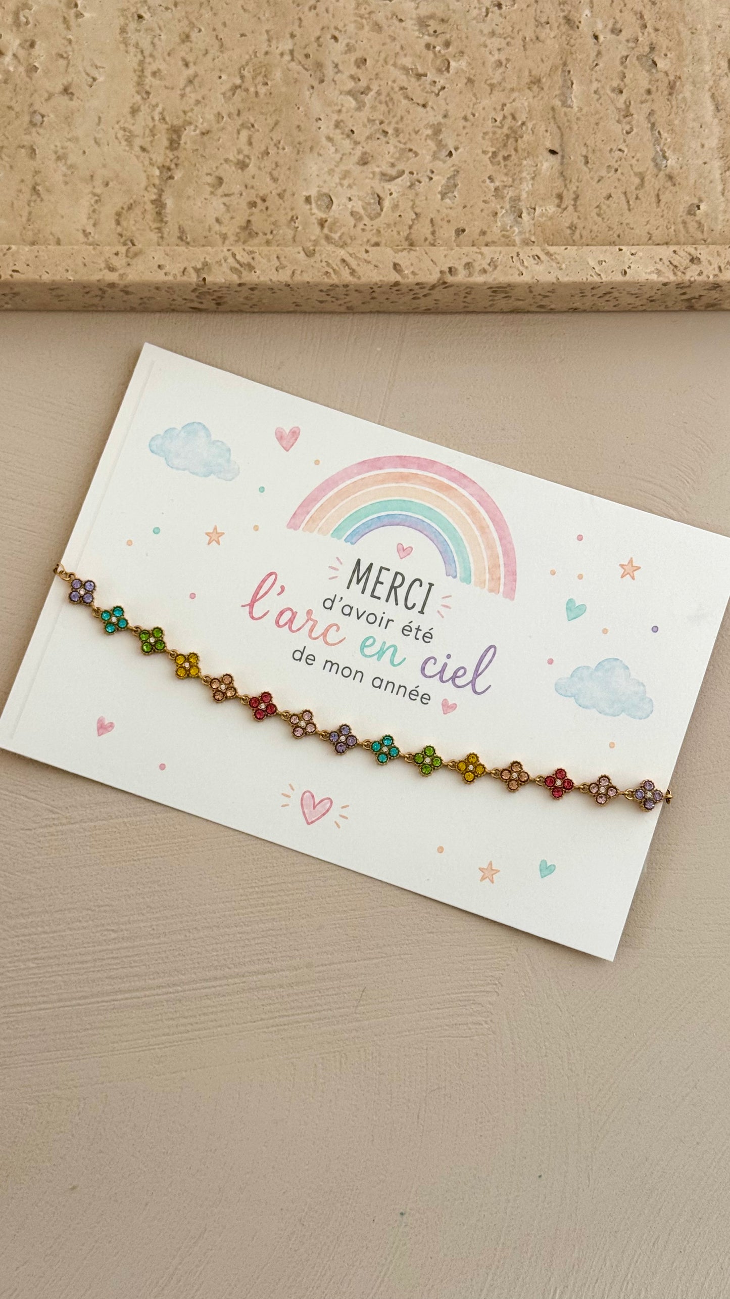 Bracelet fleurs multicolores acier inoxydable