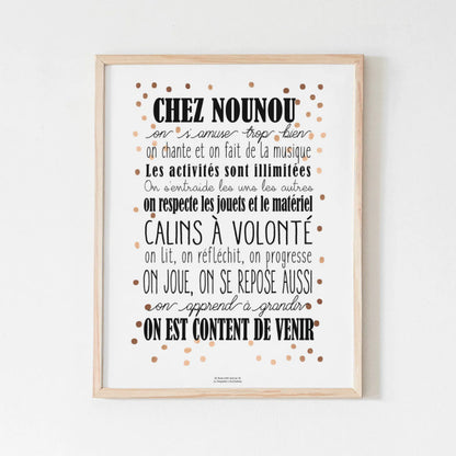 Framed poster Chez Nounou