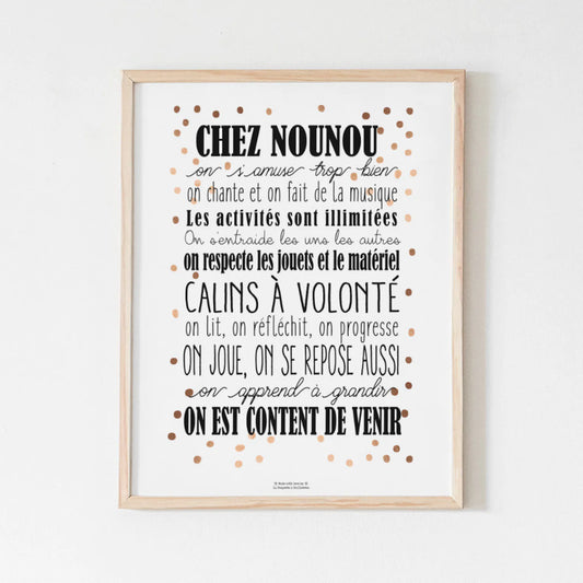 Framed poster Chez Nounou