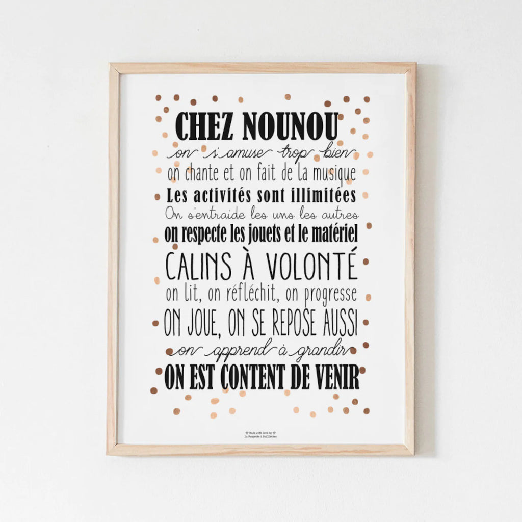 Framed poster Chez Nounou