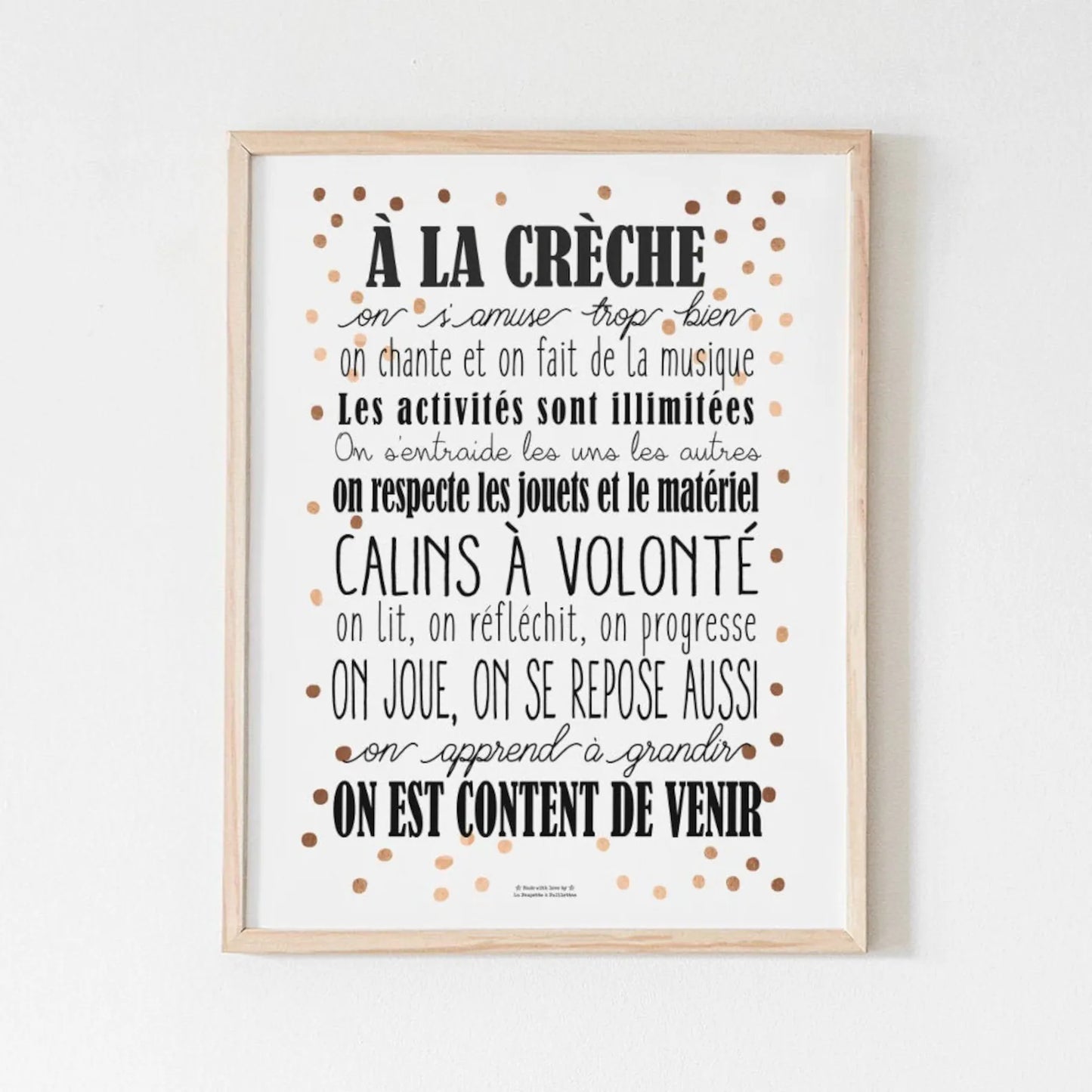 Framed poster At the nursery