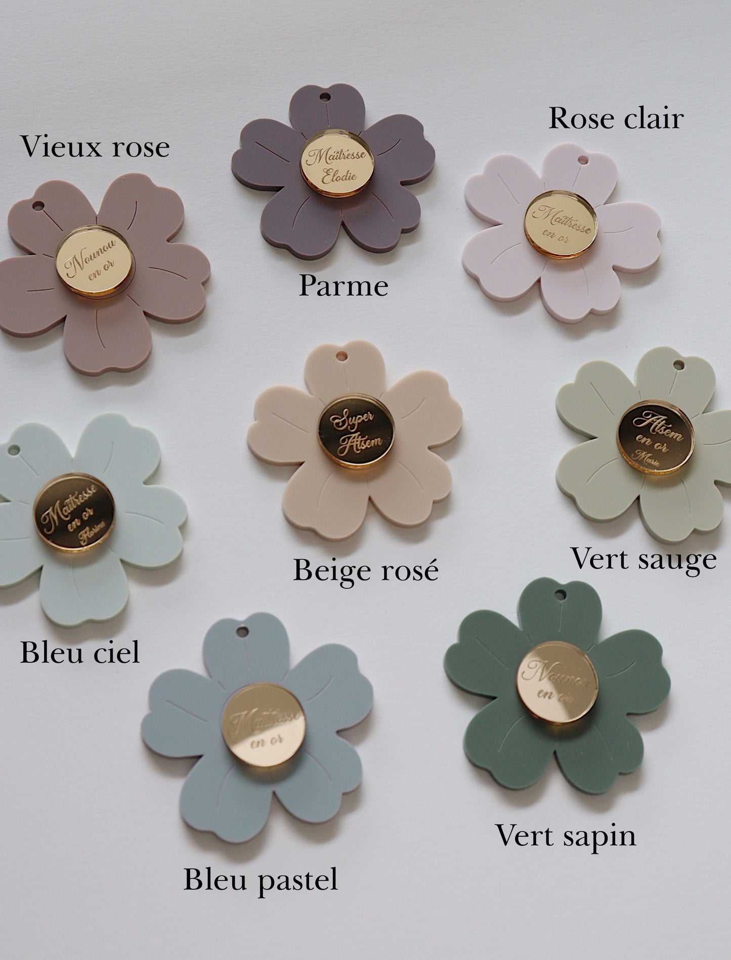 Personalized flower key ring