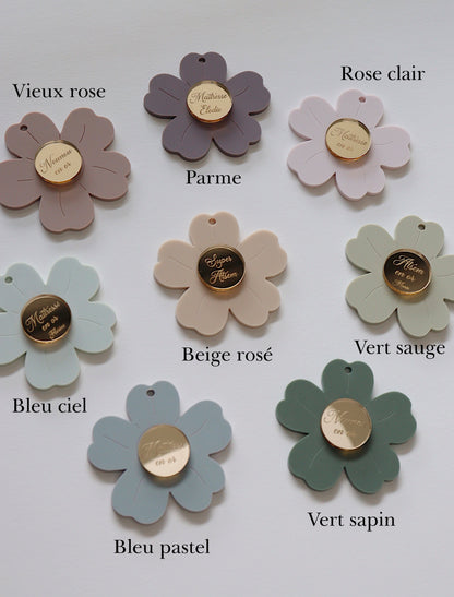 Personalized flower key ring