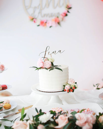 Cake topper first name mirror