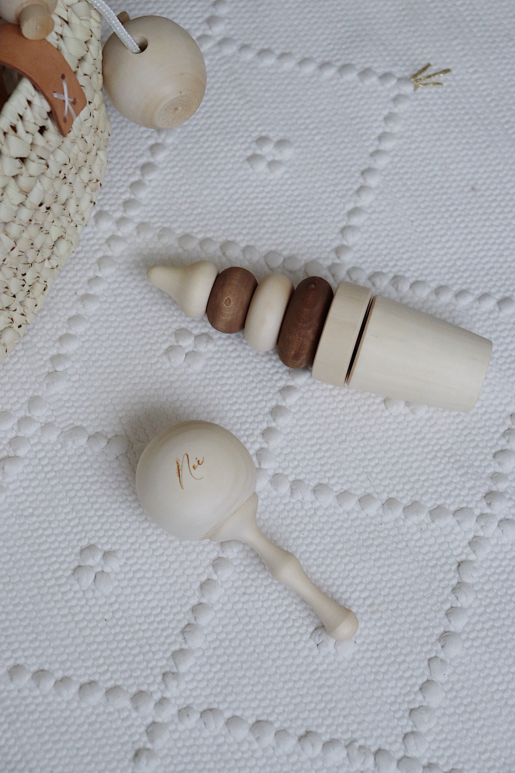 Personalized wooden rattle