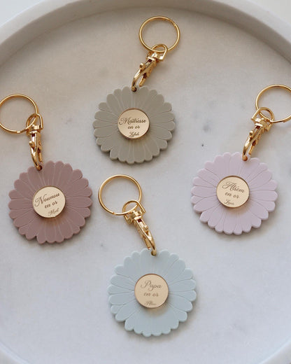 Personalized daisy key ring