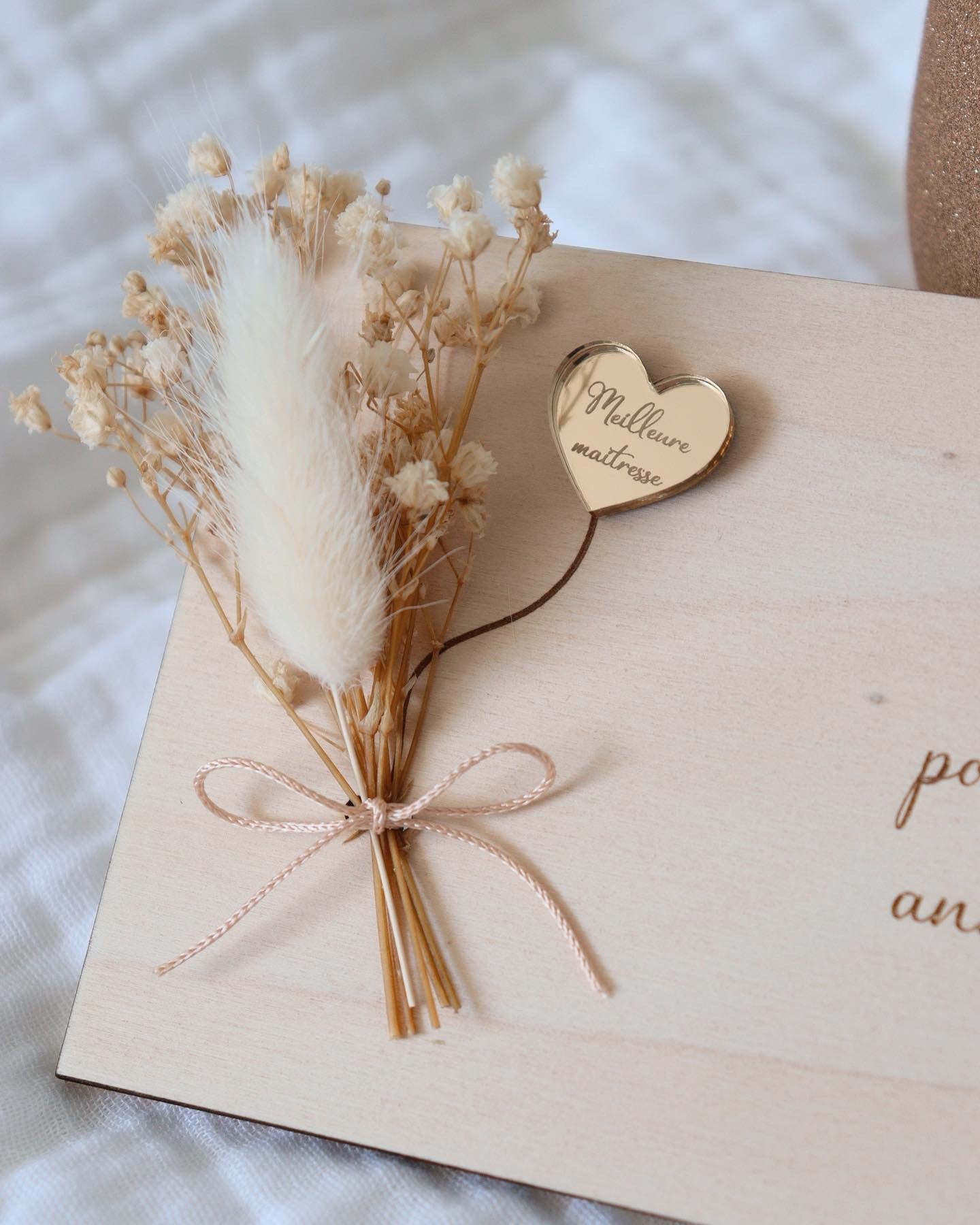 Dried flower bouquet thank you card