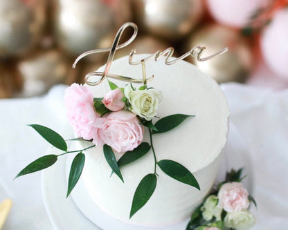 Cake topper first name mirror