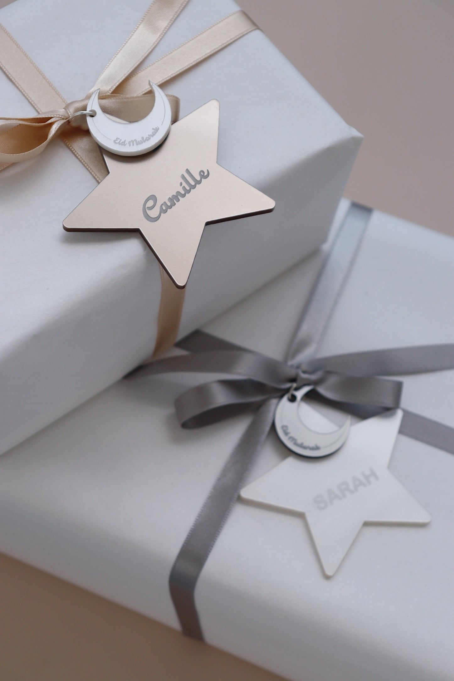 Eid Mubarak moon gift label