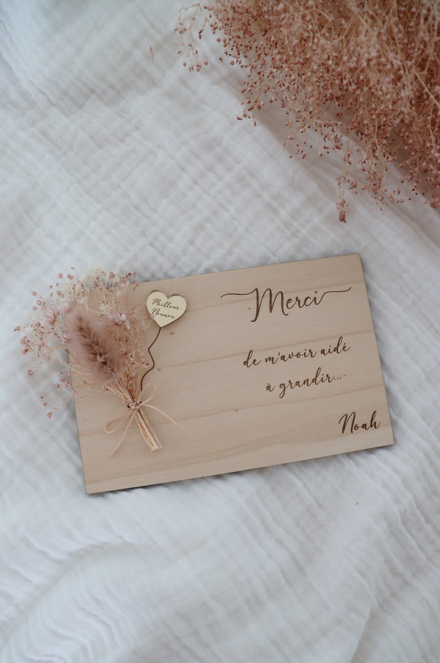 Dried flower bouquet thank you card