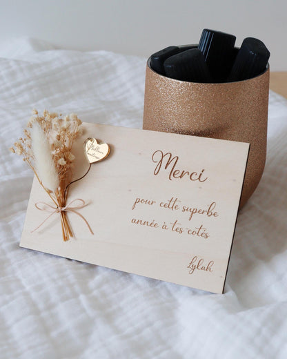 Dried flower bouquet thank you card