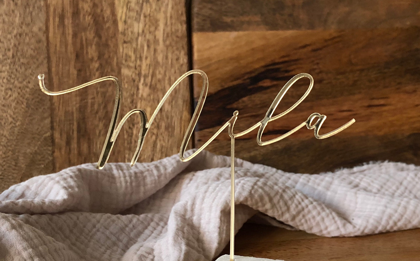 Cake topper first name mirror